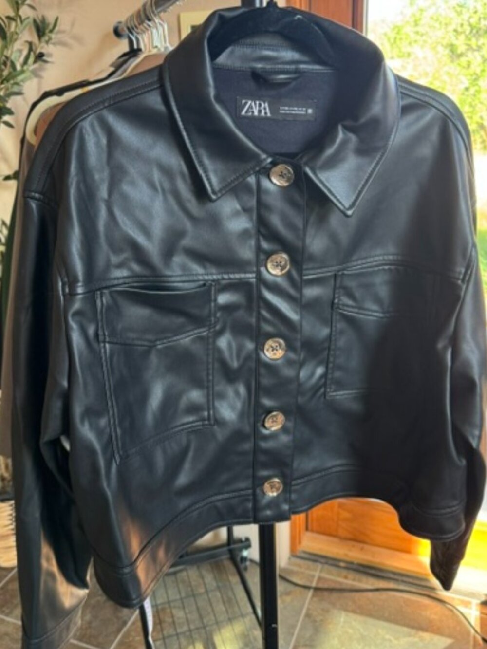 ZARA faux black leather jacket size XXL